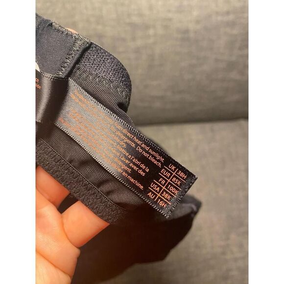 Scantilly 38K peek a boo lace Bra NWT Black Plunge Sheer Strappy Sexy Elegant - Picture 13 of 14